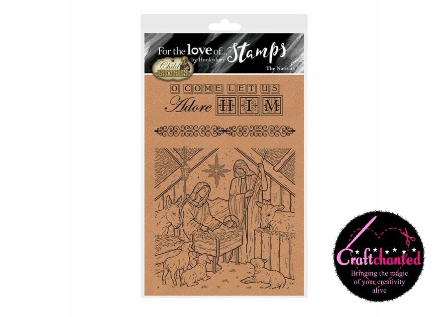 Hunkydory - For The Love Of Stamps - A Child Is Born - The Nativity A6 Stamp Set