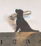 Labrador Dog Silhouette Sterling Silver Cufflinks  - Image 4
