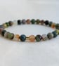 Mixed earthy agate gemstone stretch bracelet  - Image 2