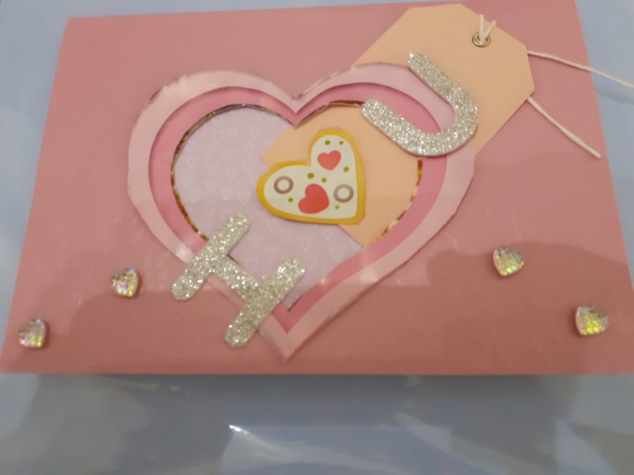  I "heart" u, blank cute card.