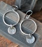 Rustic Textured Silver Circle Earrings - Image 1