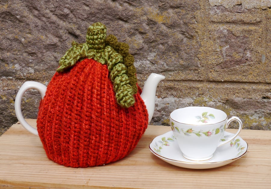 Crochet Pumpkin tea cosy. 