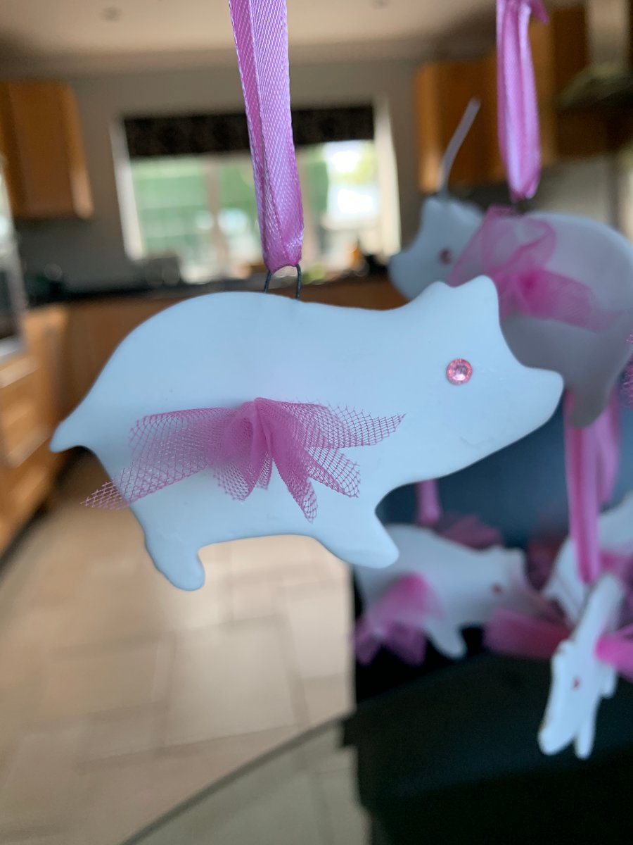 Handmade porcelain flying pig