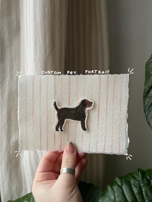 Custom Pet Portrait A6 Hand Illustrated