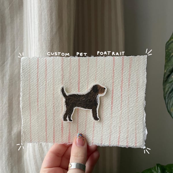 Custom Pet Portrait A6 Hand Illustrated