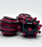 Handmade red and black lamp work glass beads - Image 6