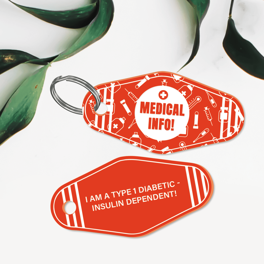 Medical Info Keyring - Medical Pattern: Personalised Medical Information Alert