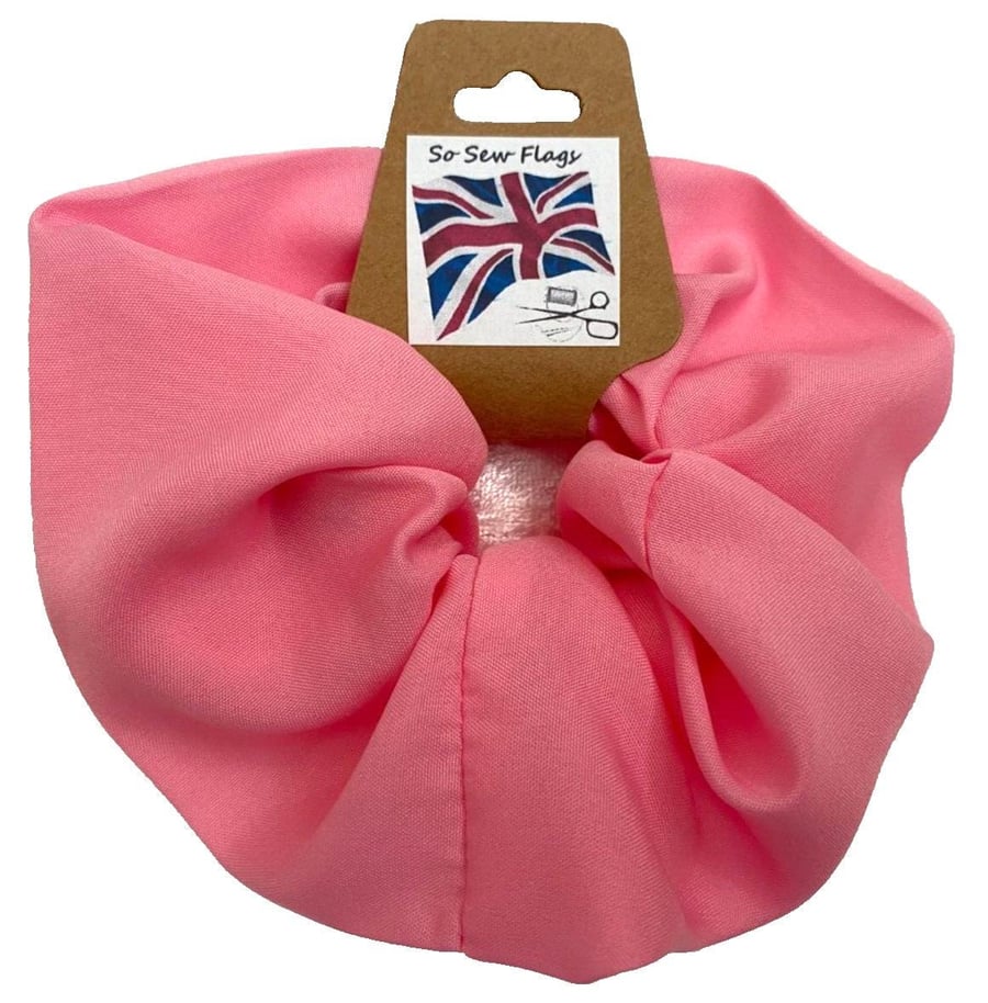 Plain Pink Flag Hair Scrunchie Scrunchies Accessory Band Elastic
