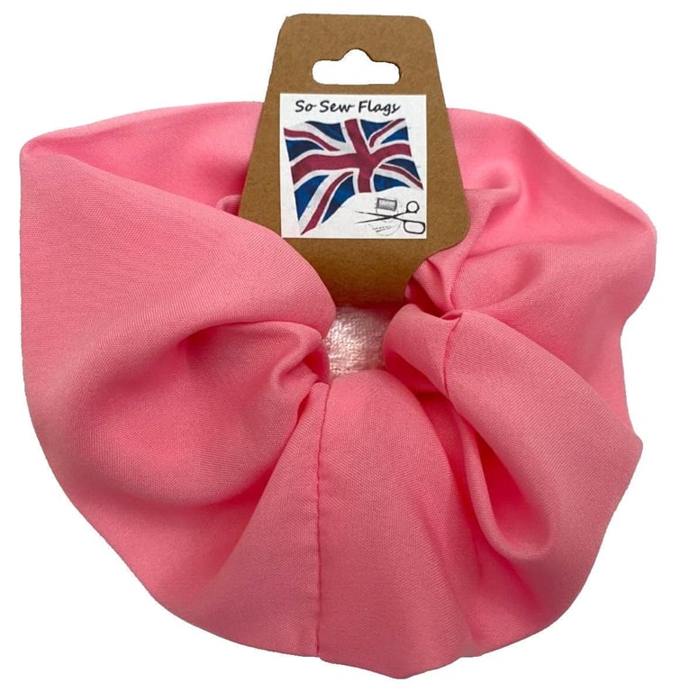 Plain Pink Flag Hair Scrunchie Scrunchies Accessory Band Elastic