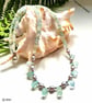 Designer Beryl, Freshwater Rice Pearls and Aquamarine Sterling Silver Necklace  - Image 3