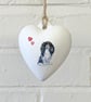 Cavalier King Charles Spaniel Ceramic Heart Bauble