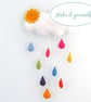 Felt Sewing Craft Kit Cloud and Raindrop Mobile  - Image 1