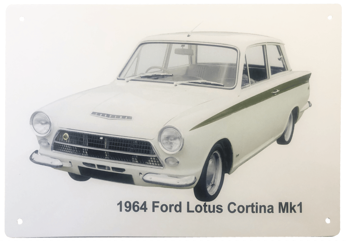 Ford Lotus Cortina Mk1 1964 - Aluminium Plaque - A5 or 203x304mm