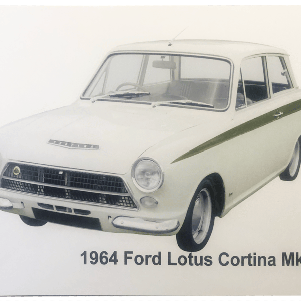 Ford Lotus Cortina Mk1 1964 - Aluminium Plaque - A5 or 203x304mm