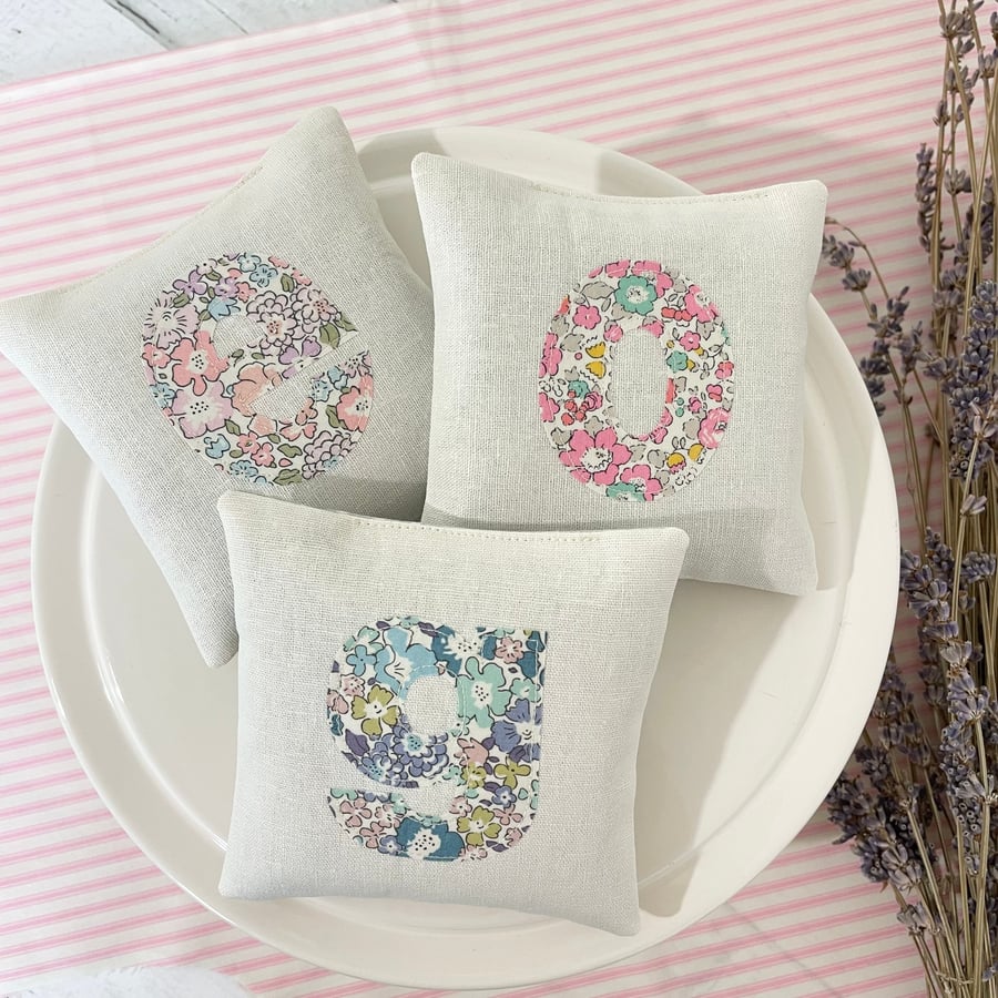 Initial Lavender Sachets - choice of fabrics