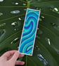 Handmade Blue and Green Swirl Bookmark - Image 4