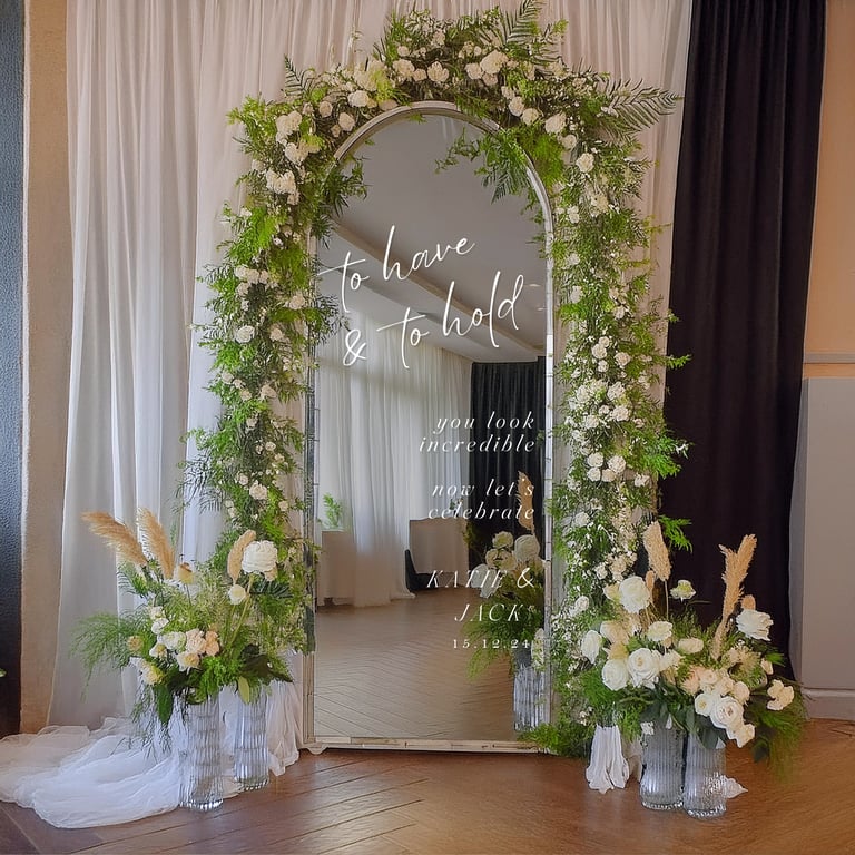 To Have & To Hold - 05: Personalised Wedding Mirror Vinyl Sticker Decal DIY Sign