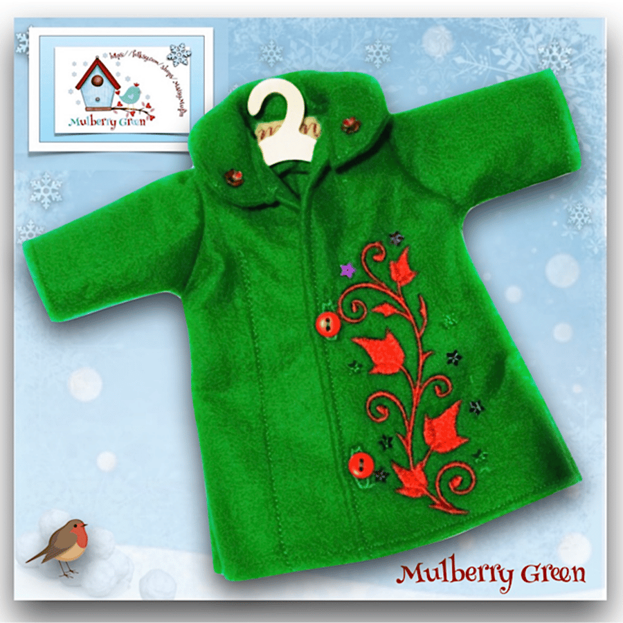 Tailored and Embroidered Emerald Green Coat