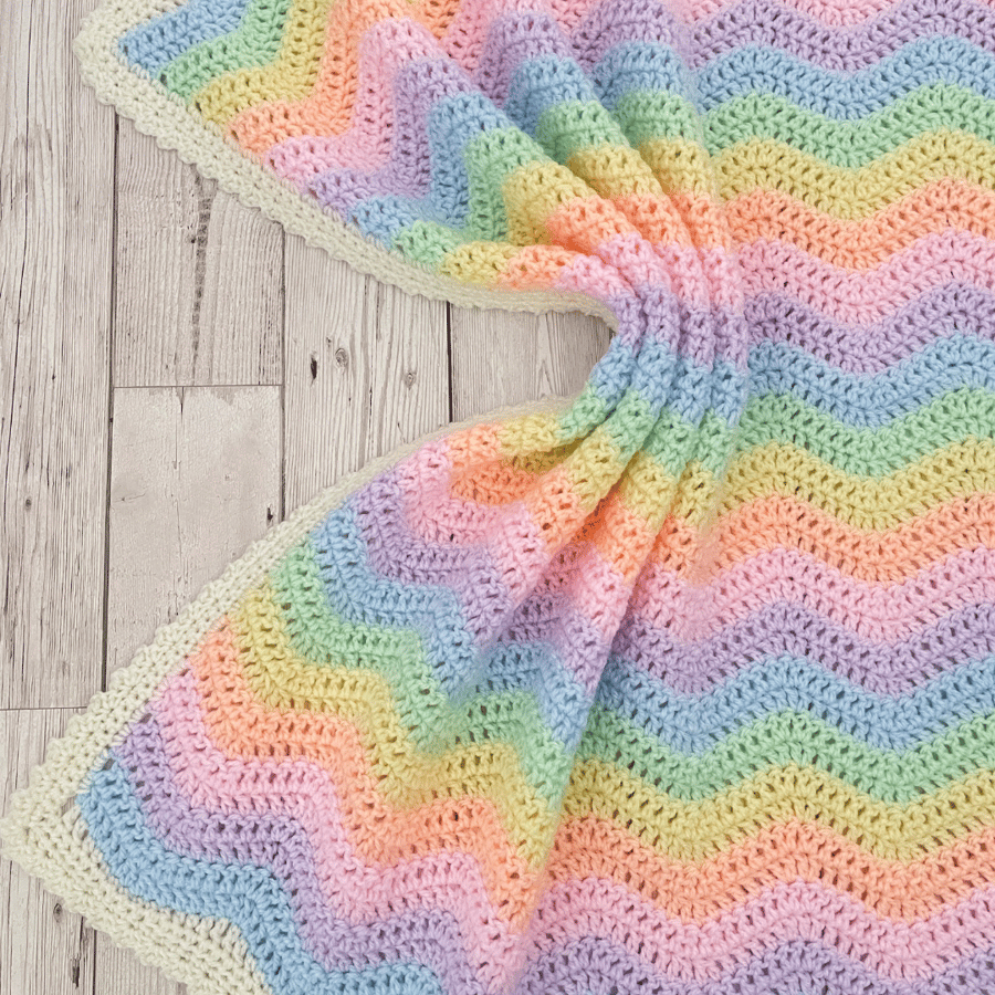 Rainbow Baby Blanket - Handmade Crochet - Pastel - Newborn Keepsake