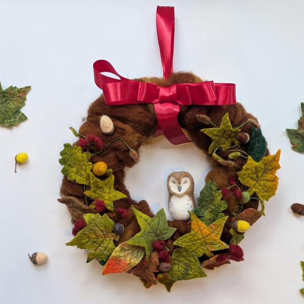 Wool indoor Autumn wreath