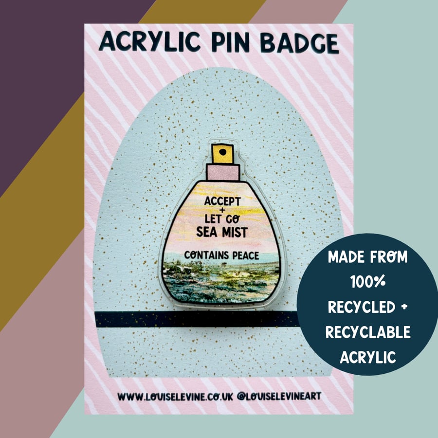 ‘Accept & Let Go’ Seascape Pin Badge