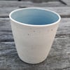  Blue and cream ceramic tumbler