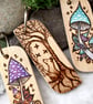 Fox and butterflies. Pyrography key ring. - Image 5