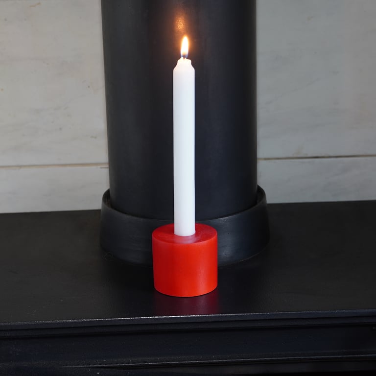 Turned wooden candle holder