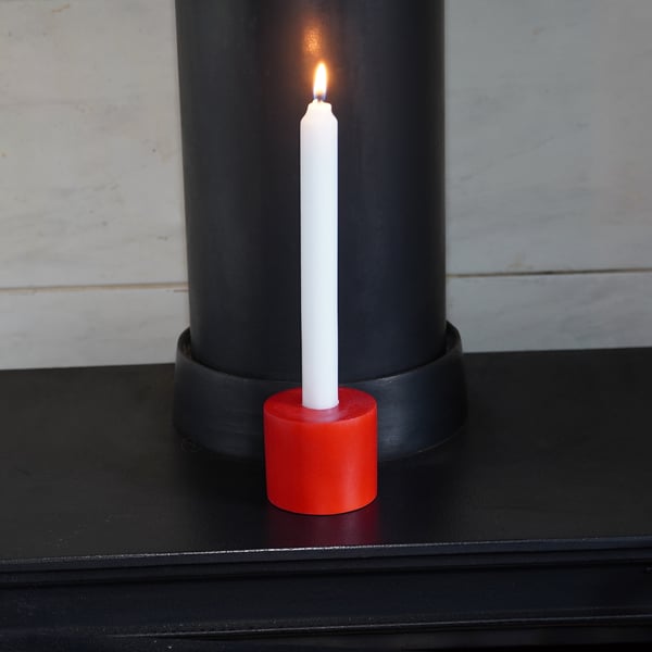 Turned wooden candle holder