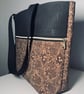 Handmade Cork Tote Bag Snakeskin Print with Plum Lining - Image 5
