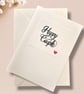 Handmade Wedding Card for the happy couple on embossed card  - Image 4