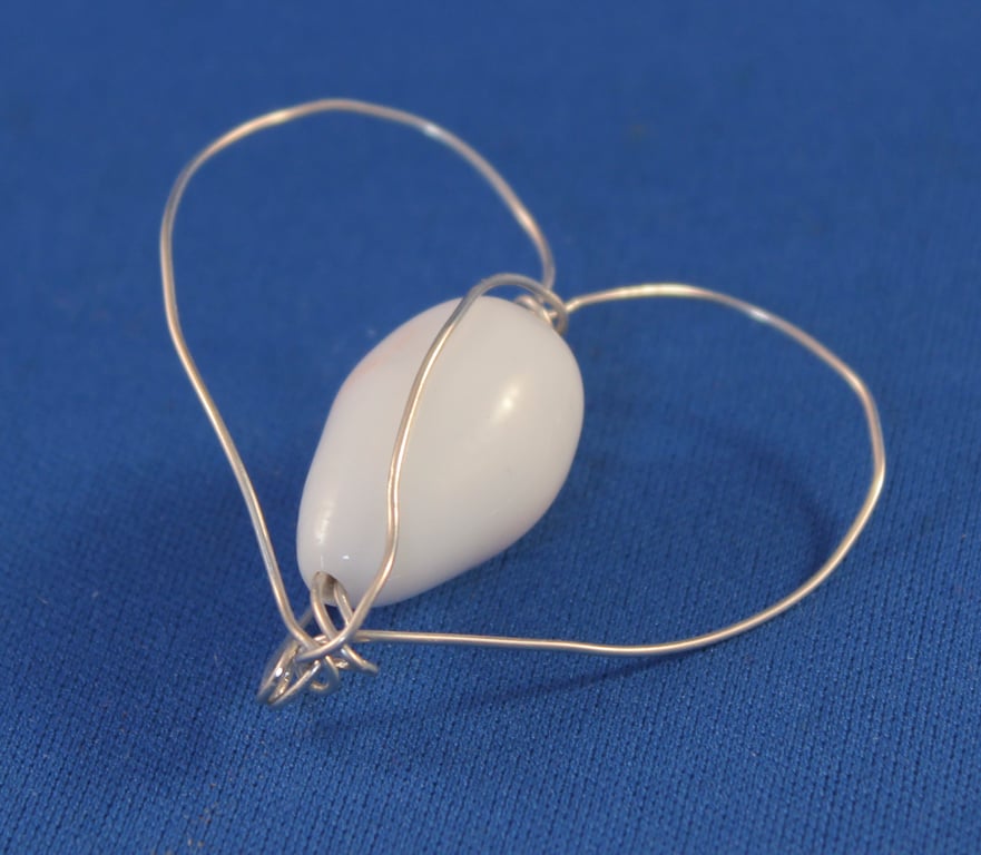 Brooch Lampwork Bead Silver Wire Heart 