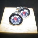 1947 MGTC cufflinks, free shipping, gift wrapped, iconic image,  Ref 1234