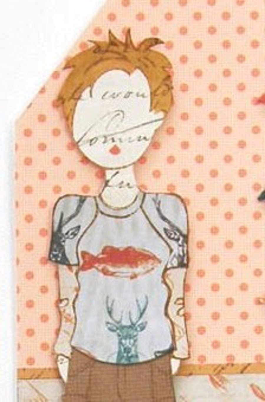 A Handmade Doll Card, Evan in Autumn Colours