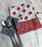 Travel cutlery roll with cutlery - navy and red dog lovers design. - Image 6