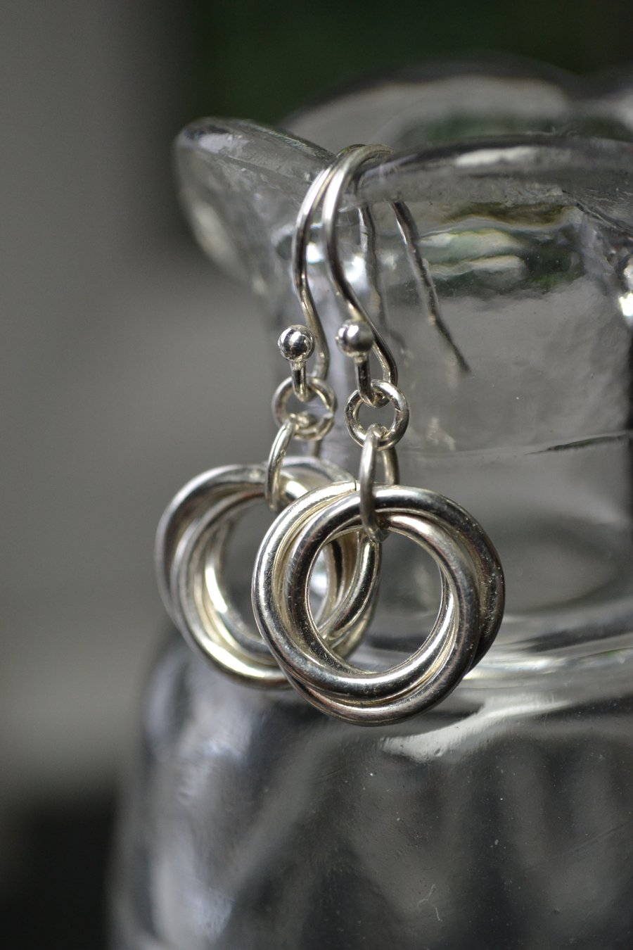 Russian wedding ring earrings - sterling silver