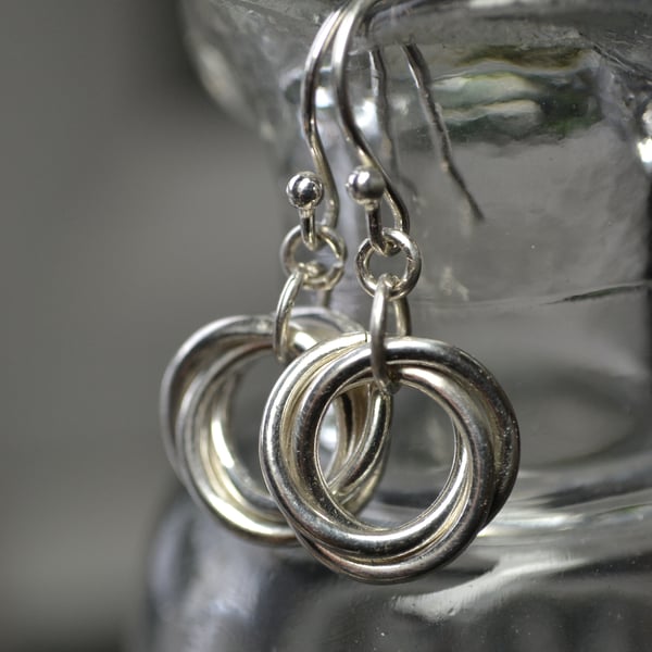 Russian wedding ring earrings - sterling silver