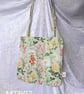 Upcycled tea towel Wildflowers tote bag - Image 2
