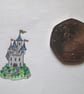 Tiny Fairy Tale Castle Hand Embroidered Picture, Textile Art - Image 3