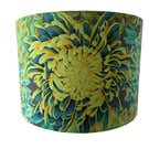 Bright Green Blue Chrysanthemum Flower Lampshade 