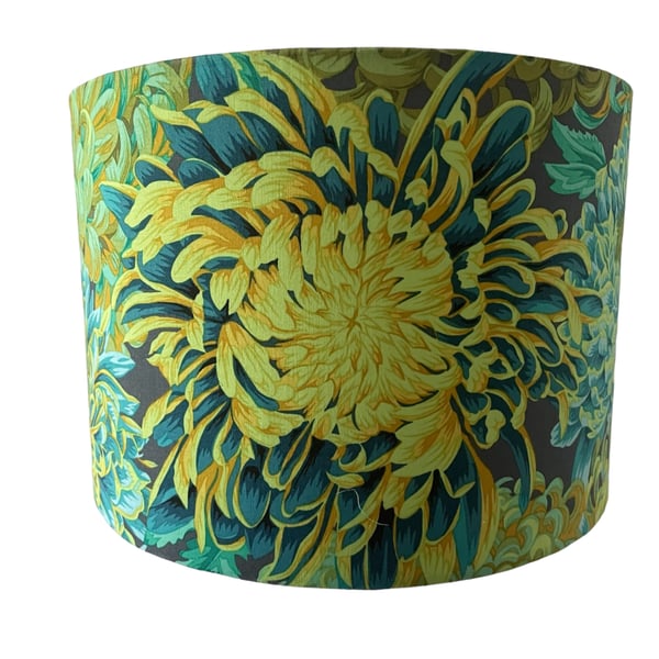 Bright Green Blue Chrysanthemum Flower Lampshade 