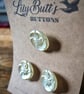 3 Vintage Pearly Glass Flower Buttons - 26mm - Image 3