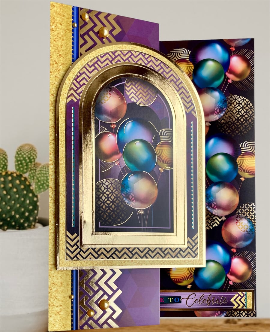 Birthday Card. Special Occasion. For Him or Her. Luxury Balloon Birthday Card.