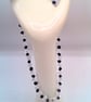 A Black and Clear Cube Bead Necklace with a Black Glass Pendant, Gift for Her - Image 6