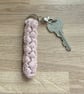 Pink Wristlet Style Crochet Keyring - Image 2