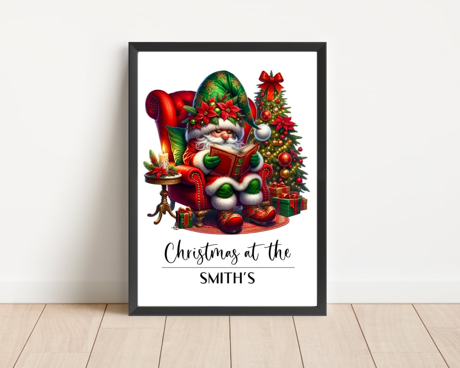 Personalised Christmas Print Wall Art Home Decor Festive Gift