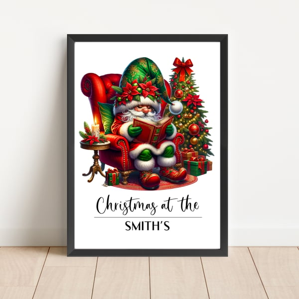 Personalised Christmas Print Wall Art Home Decor Festive Gift