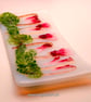 Unique Handmade Fused Glass Cyclamen on opaline Trinket Dish - Image 2