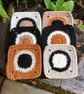 Contemporary Crochet Coasters, Set of Six