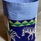 Patchwork fabric storage tub